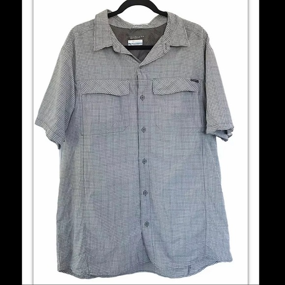 Columbia Omni-Shade Green Gray Button Up Shirt - Picture 1 of 8